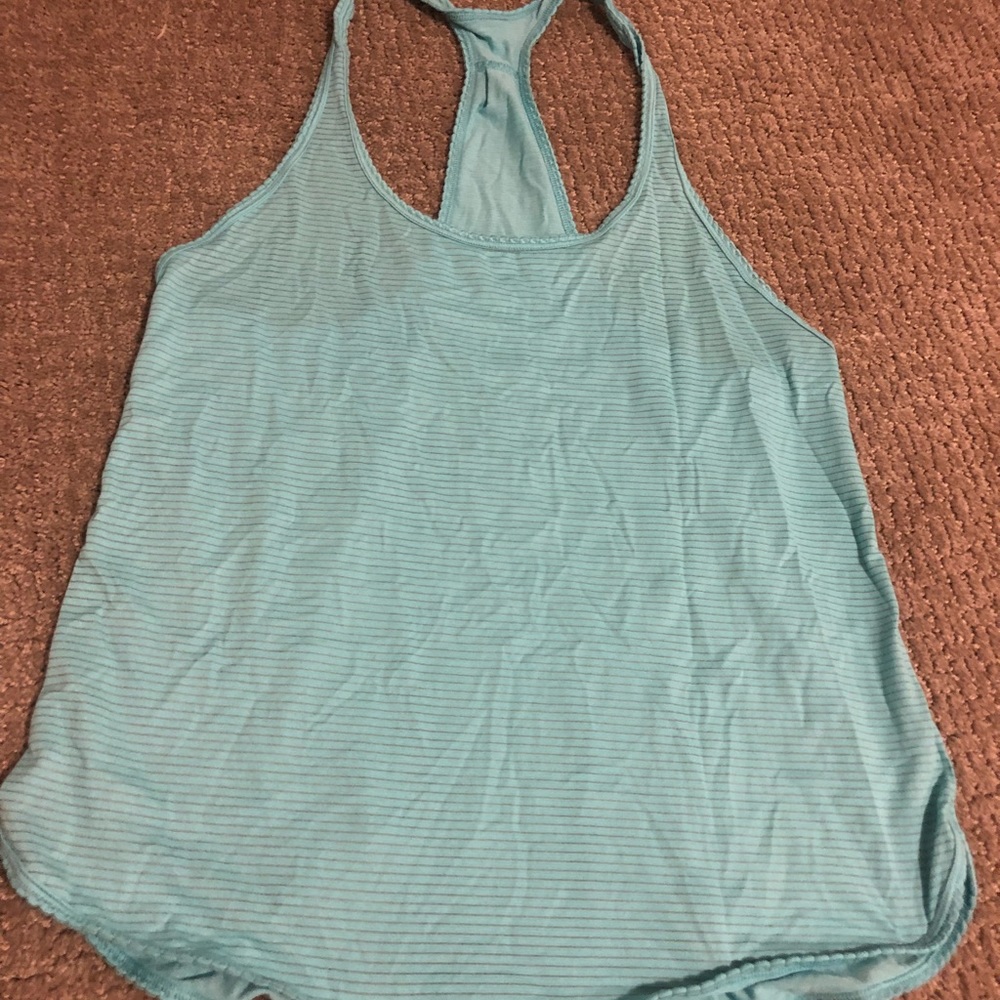 Lululemon 105F Singlet Light blue teal Luon Tank 6